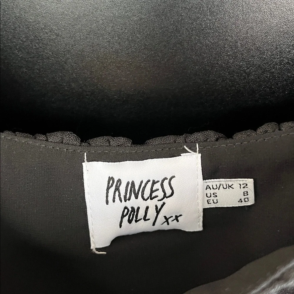 Black Princess Polly Ariah Long Sleeve Crop Top - Picture 3 of 7